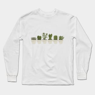 Cacti & Succulent – White Long Sleeve T-Shirt